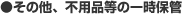 その他、不用品等の一時保管